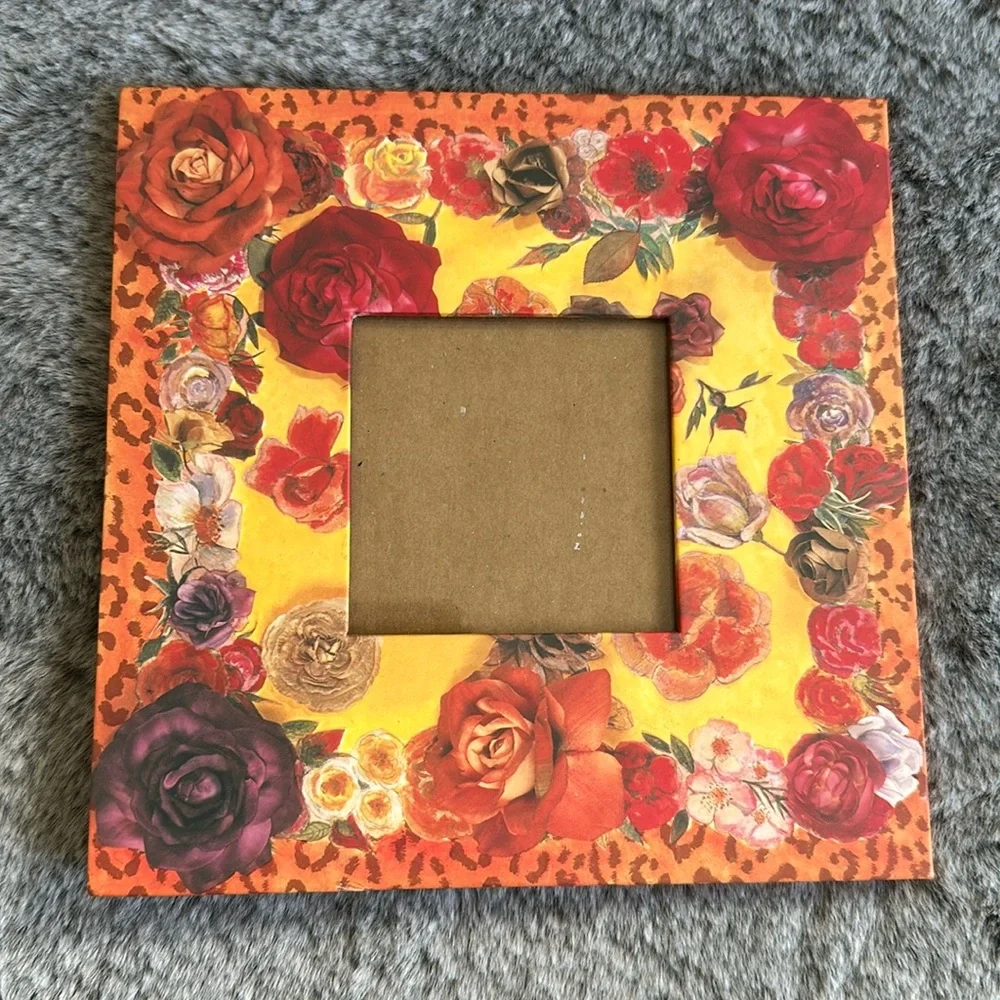 Floral and leopard frame